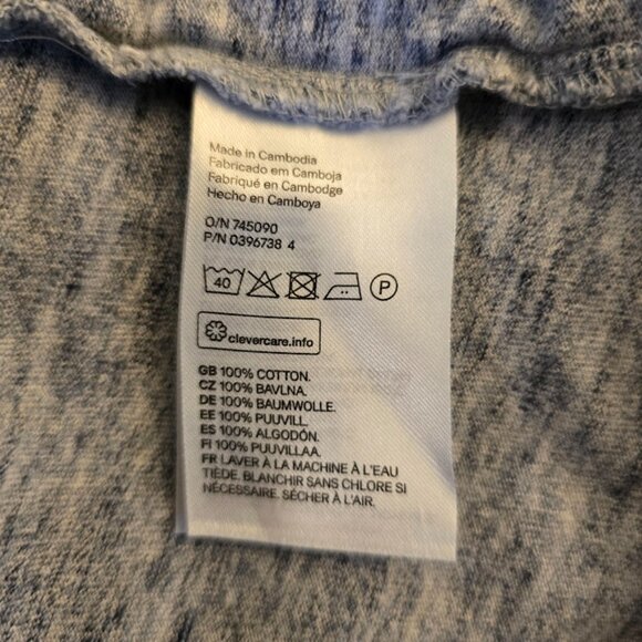 H&M LABEL OF GRADED GOODS L.O.G.G. TSHIRT MENS LARGE HEATHER BLUE CHEST POCKET - Picture 6 of 8